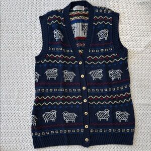 Pendleton Multicolor Sheep Pattern Knit Vest Men’s Small